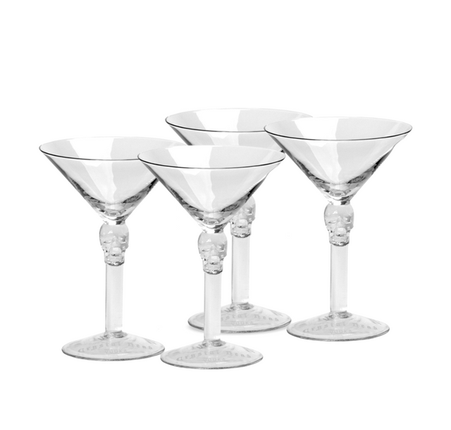 4 Martini Glass Crysstal Head